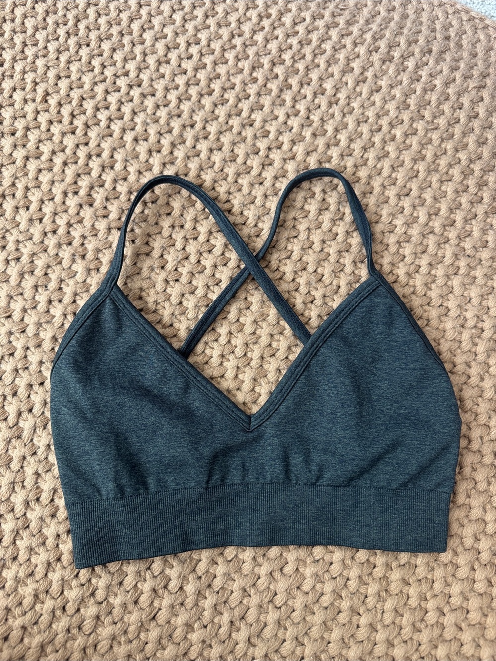 Buffbunny Plunge Seamless Sports Bra Charcoal Heathered Gray XS/S